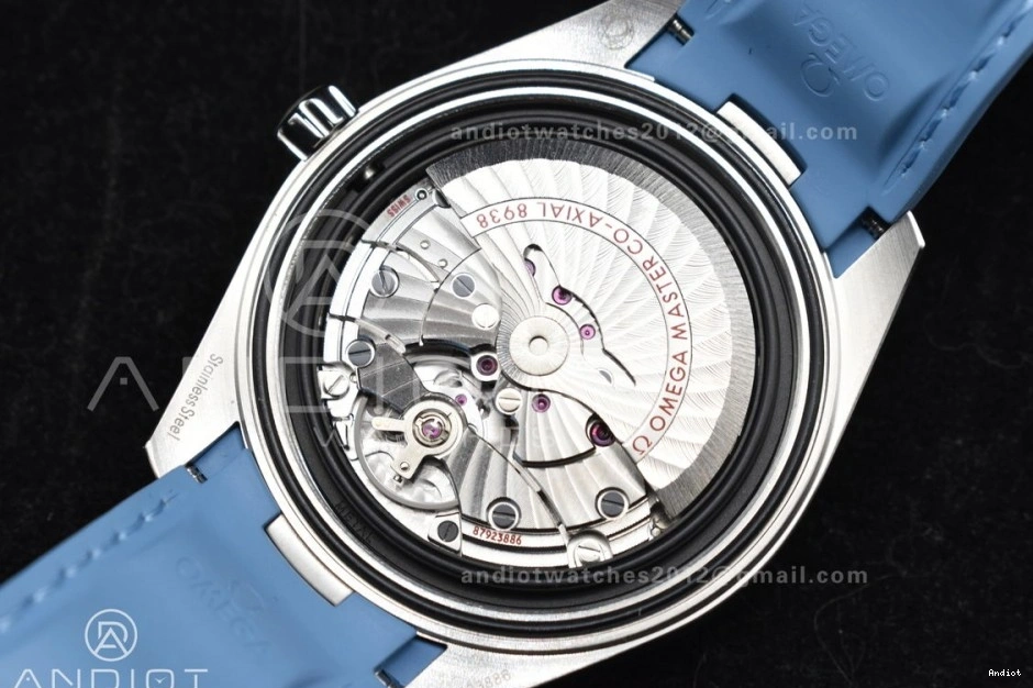 Blue 43mm Clone Dial Best Blue Aqua Rubber 1:1 Edition Super Summer A8938 Strap Terra on GMT VSF Worldtimer 1225